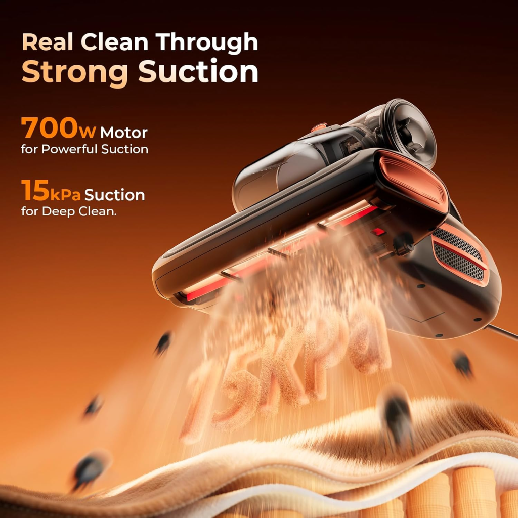 Jigoo T600 Bed Vacuum Cleaner with UV C Light