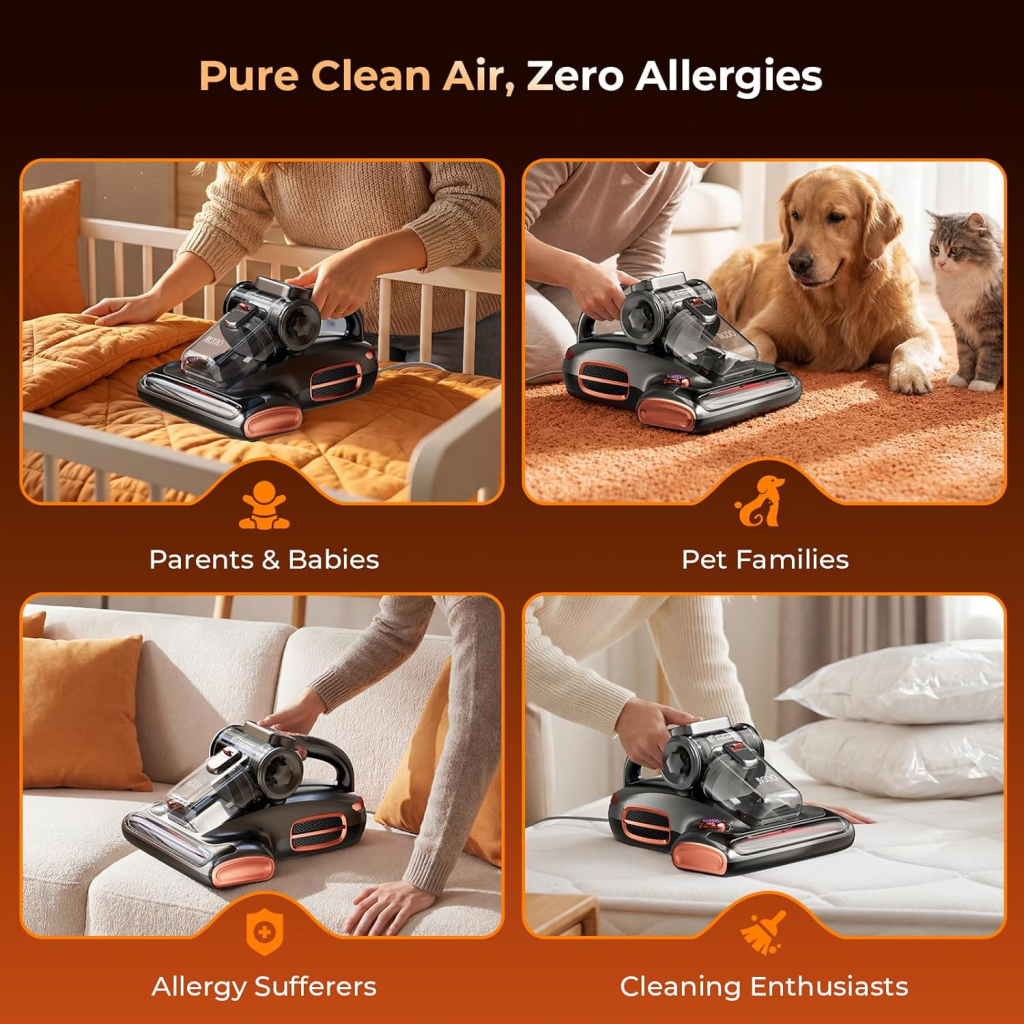 Jigoo T600 Bed Vacuum Cleaner with UV C Light