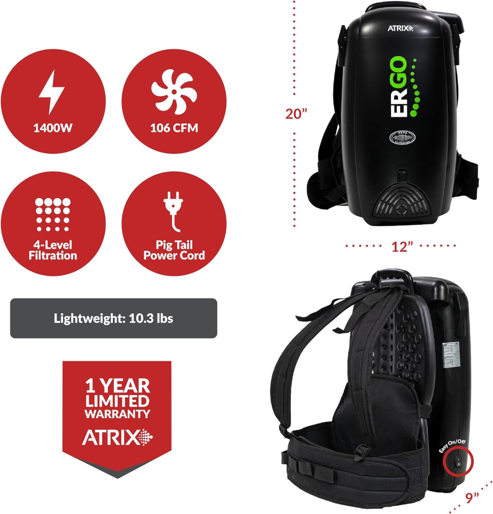Atrix Ergo Backpack Vacuum Review